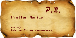 Preller Marica névjegykártya